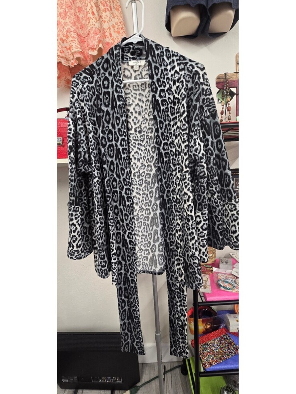 Umgee Leopard Print Open-Front Cardigan – Size S/M